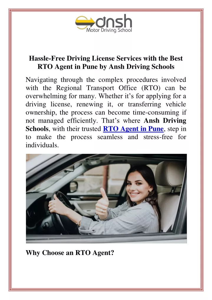 hassle free driving license services with