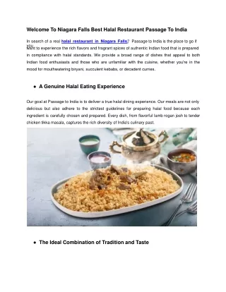 Welcome To Niagara Falls Best Halal Restaurant Passage to India. (2)