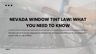 Nevada Window Tinting Law by Las Vegas Window Tinting