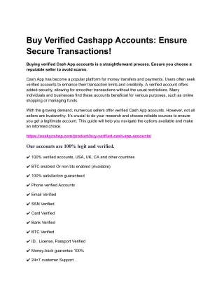 Buy Verified Cashapp Accounts_ Ensure Secure Transactions