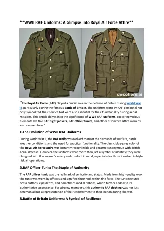 wwii raf uniforms a glimpse into royal air force