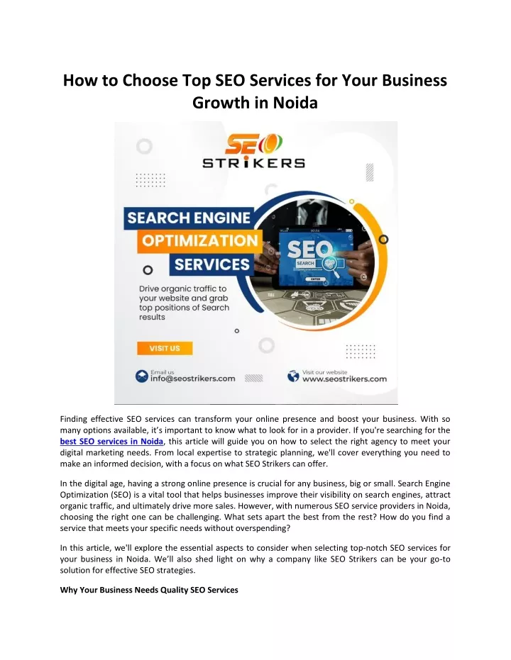 how to choose top seo services for your business