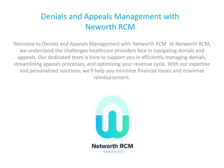 denials and appeals management with neworth rcm