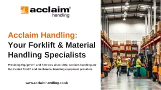 Forklift for Sale - Forklift Hire - Forklift Services | Acclaim Handling