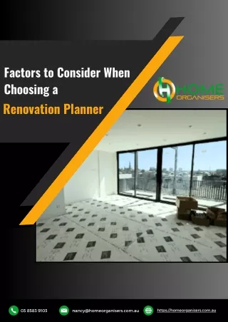 Factors to Consider When Choosing a Renovation Planner