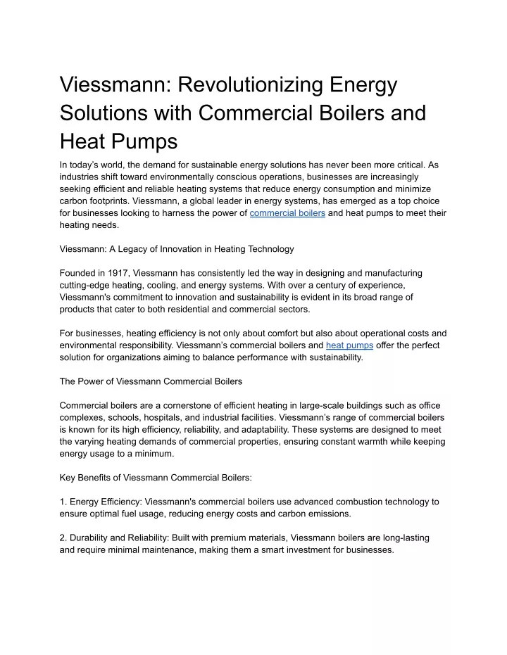 viessmann revolutionizing energy solutions with