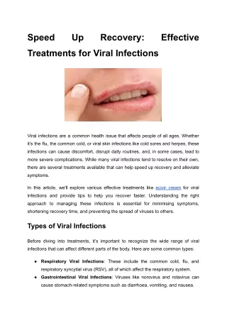 Speed Up Recovery_ Effective Treatments for Viral Infections