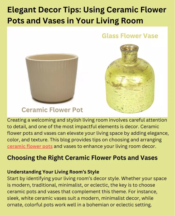 elegant decor tips using ceramic flower pots