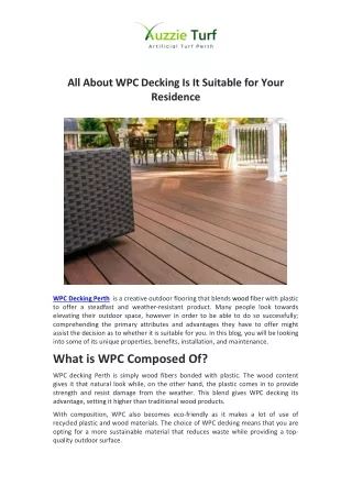 all about wpc decking is it suitable for your