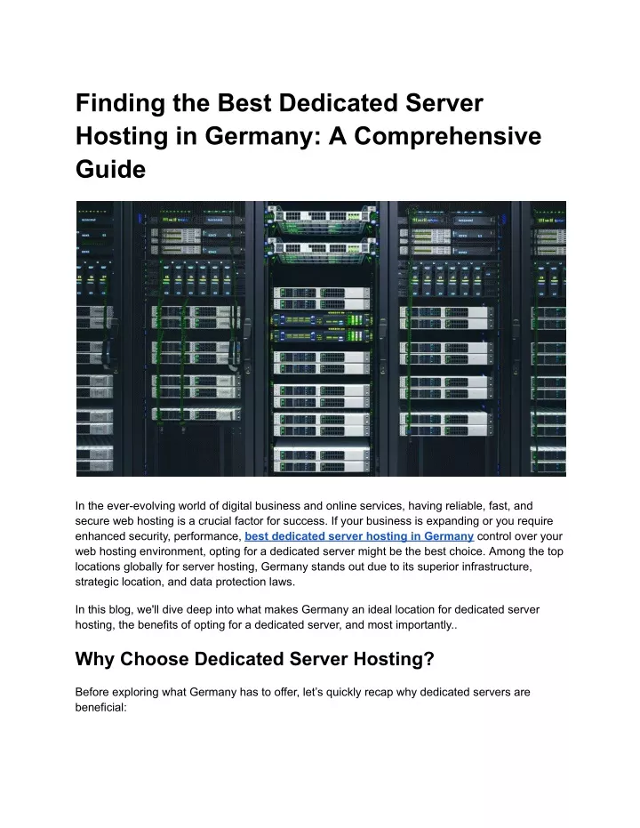 finding the best dedicated server hosting