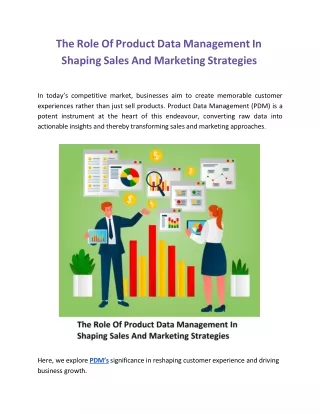 The Role Of Product Data Management In Shaping Sales And Marketing Strategies