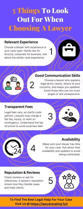 5 things to look out for when choosing a lawyer
