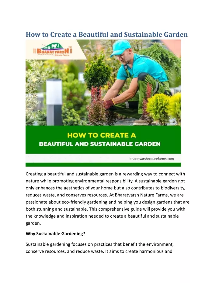 how to create a beautiful and sustainable garden