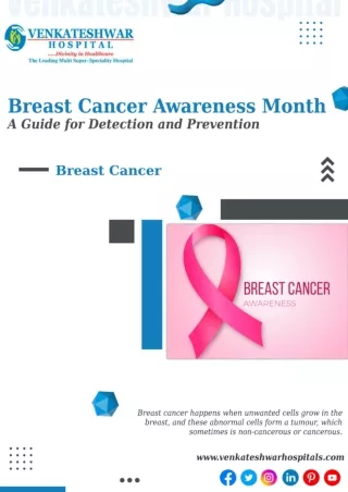 Breast Cancer Awareness Month - A Guide for Detection and Prevention