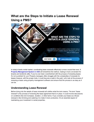 What are the steps to initiate a lease renewal using a PMS?
