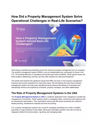 How a Property Management System Solved Real-Life Challenges ?
