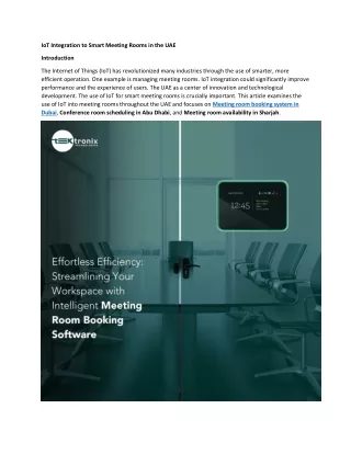 IoT Integration to Smart Meeting Rooms in the UAE