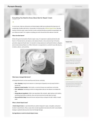 Everything You Need to Know About Barrier Repair Cream