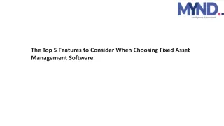 The Top 5 Features to Consider When Choosing Fixed Asset Management Software