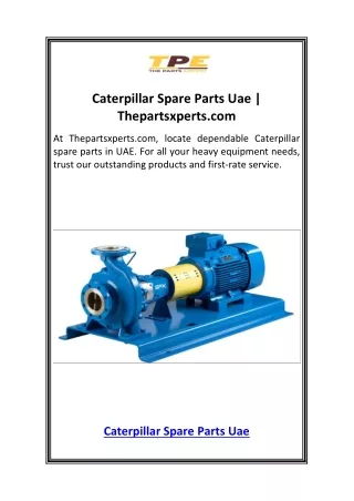 Caterpillar Spare Parts Uae  Thepartsxperts.com