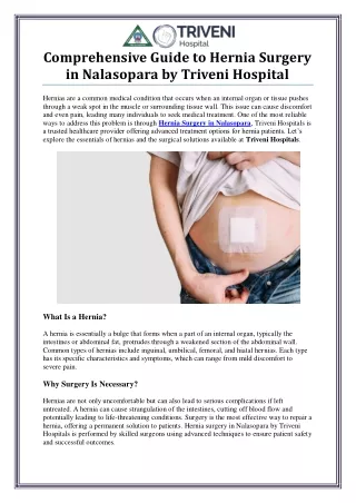 Expert Hernia Surgery in Nalasopara at Triveni Hospitals