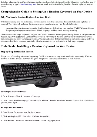 installing a keyboard in a different language