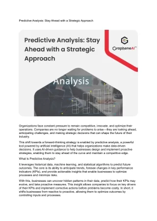 predictive analysis stay ahead with a strategic