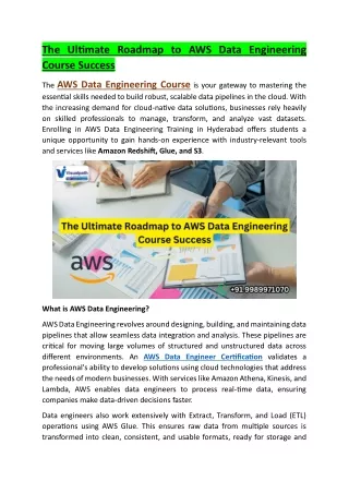 The Best AWS Data Engineer Certification in Hyderabad