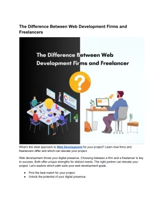 The Difference Between Web Development Firms and Freelancers