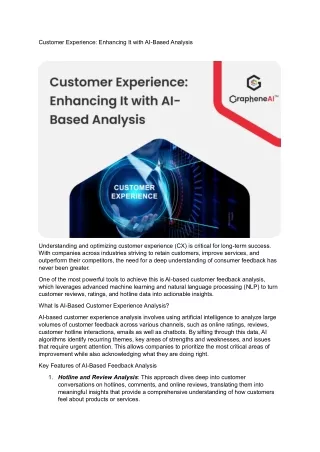 customer experience enhancing it with ai based