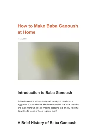 how to make baba ganoush at home