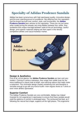 Specialty of Adidas Prodence Sandals