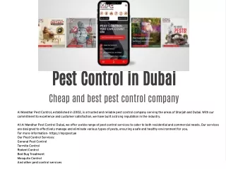 Pest Control Services In Dubai