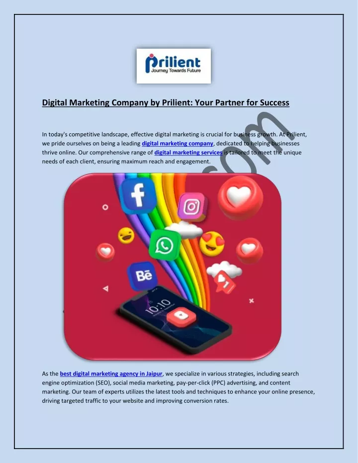 digital marketing company by prilient your