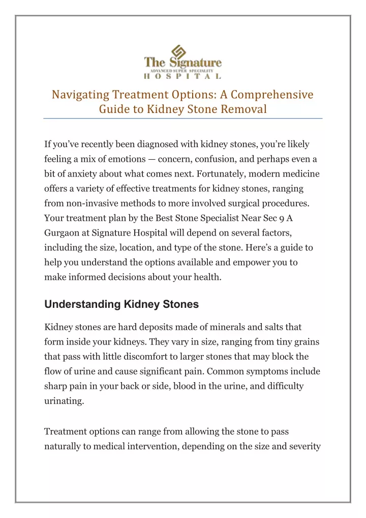 navigating treatment options a comprehensive