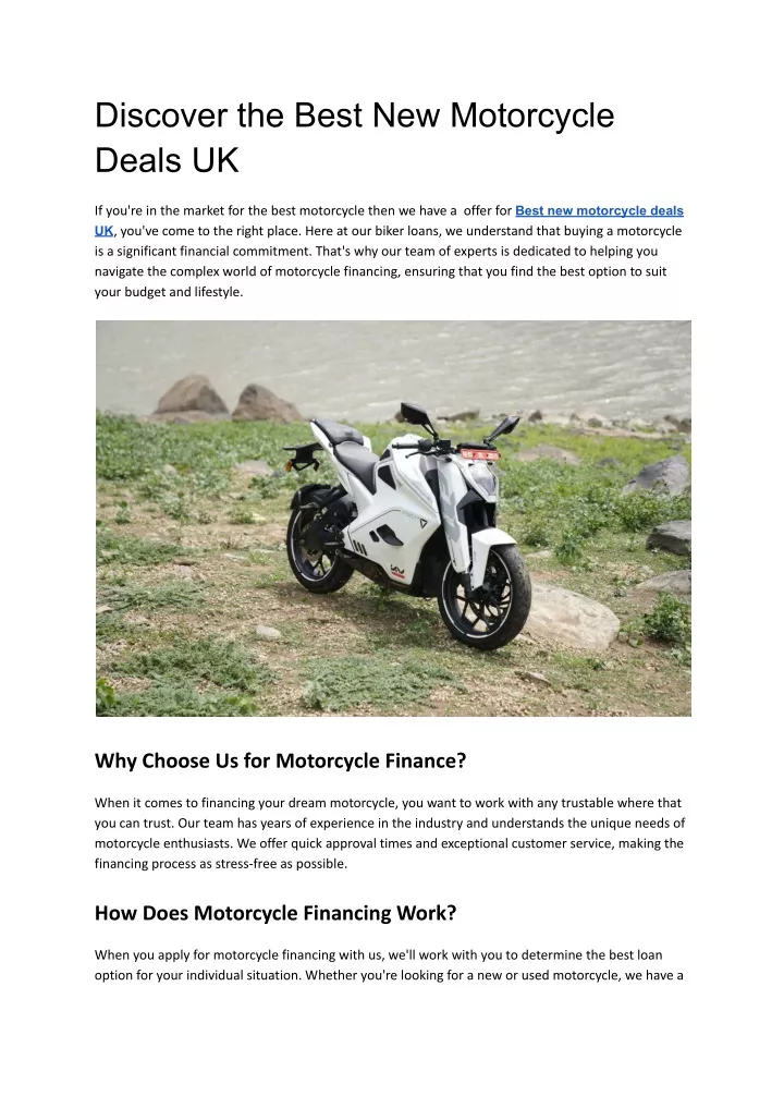 discover the best new motorcycle deals uk