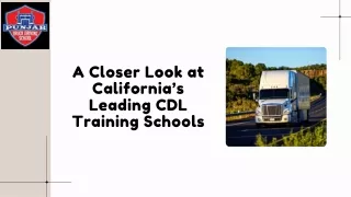 A Closer Look at California’s Leading CDL Training Schools