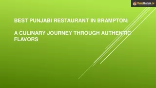 Best Punjabi Restaurant in Brampton: A Culinary Journey through Authentic Flavor