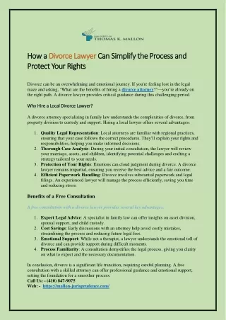 How a Divorce Lawyer Can Simplify the Process and Protect Your Rights
