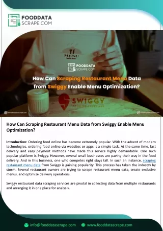 how can scraping restaurant menu data from swiggy