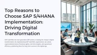 Top Reasons to Choose SAP S/4HANA Implementation: Driving Digital Transformation