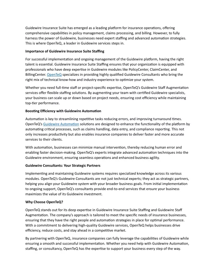 guidewire insurance suite has emerged