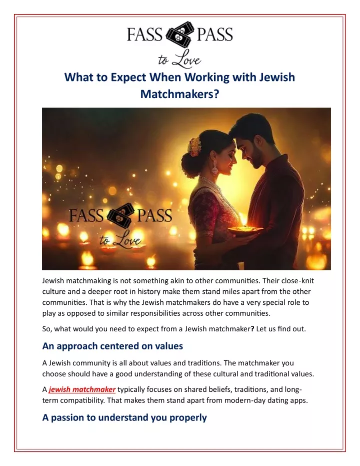 what to expect when working with jewish