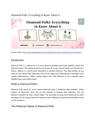Diamond Polki: Everything to Know About it