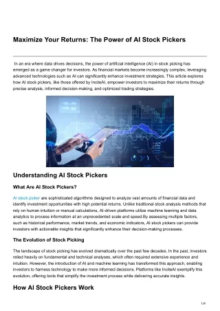 Maximize Your Returns The Power of AI Stock Pickers