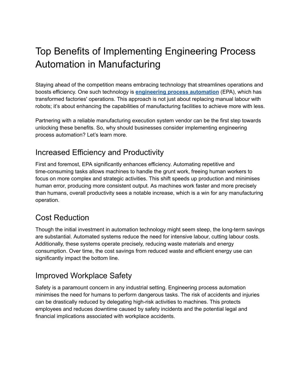 PPT - Top Benefits of Implementing Engineering Process Automation in ...