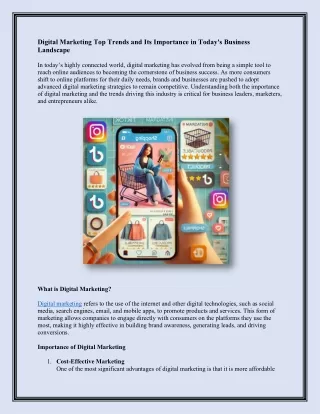The Importance of Digital Marketing: Navigating the Future of Online Business"