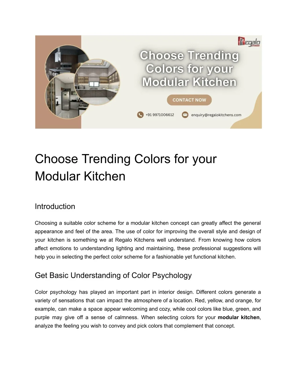PPT - Choose Trending Colors for your Modular Kitchen PowerPoint ...