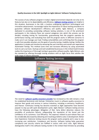 quality assurance in the uae spotlight on agile