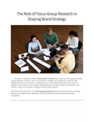 The Role of Focus Group Research in Shaping Brand Strategy